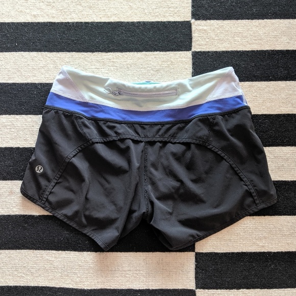 lululemon athletica Pants - Lululemon | Black Blue Run Times Shorts 2